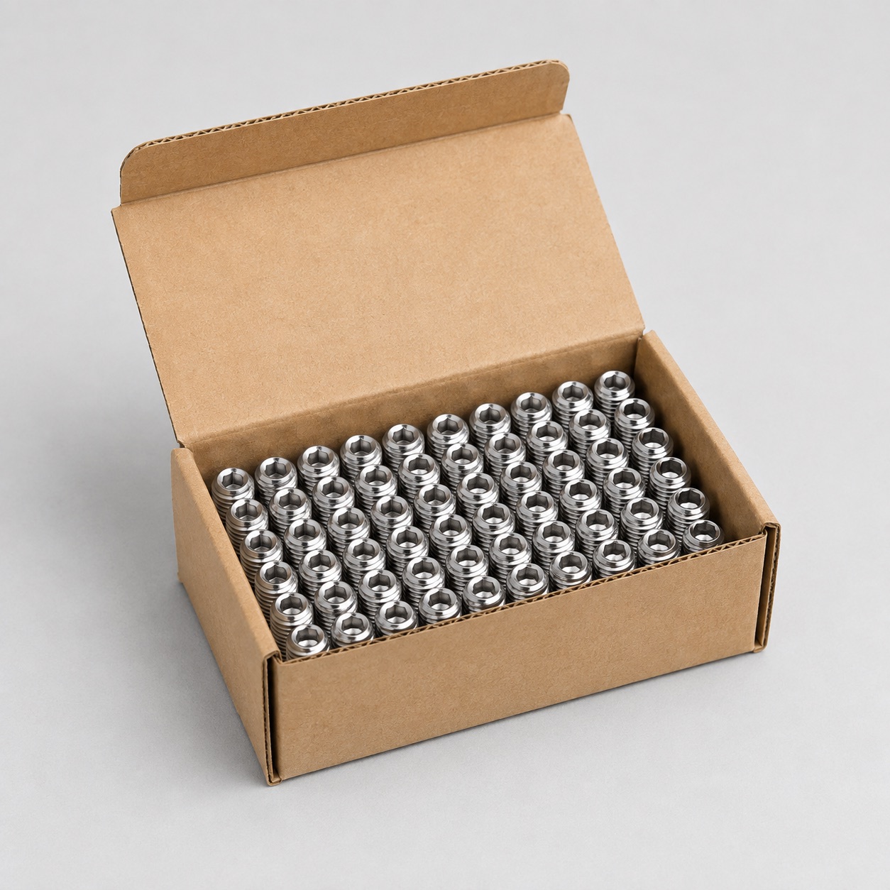 Uniform single specification set screws in inner carton