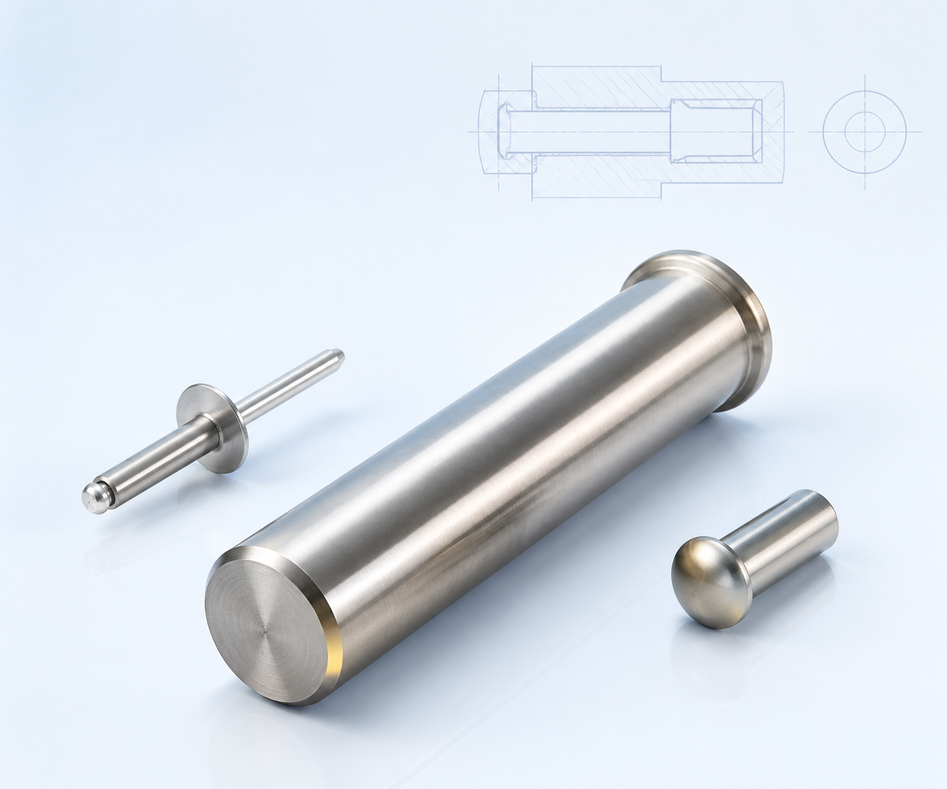 Stainless steel pins and rivets for industrial fastening