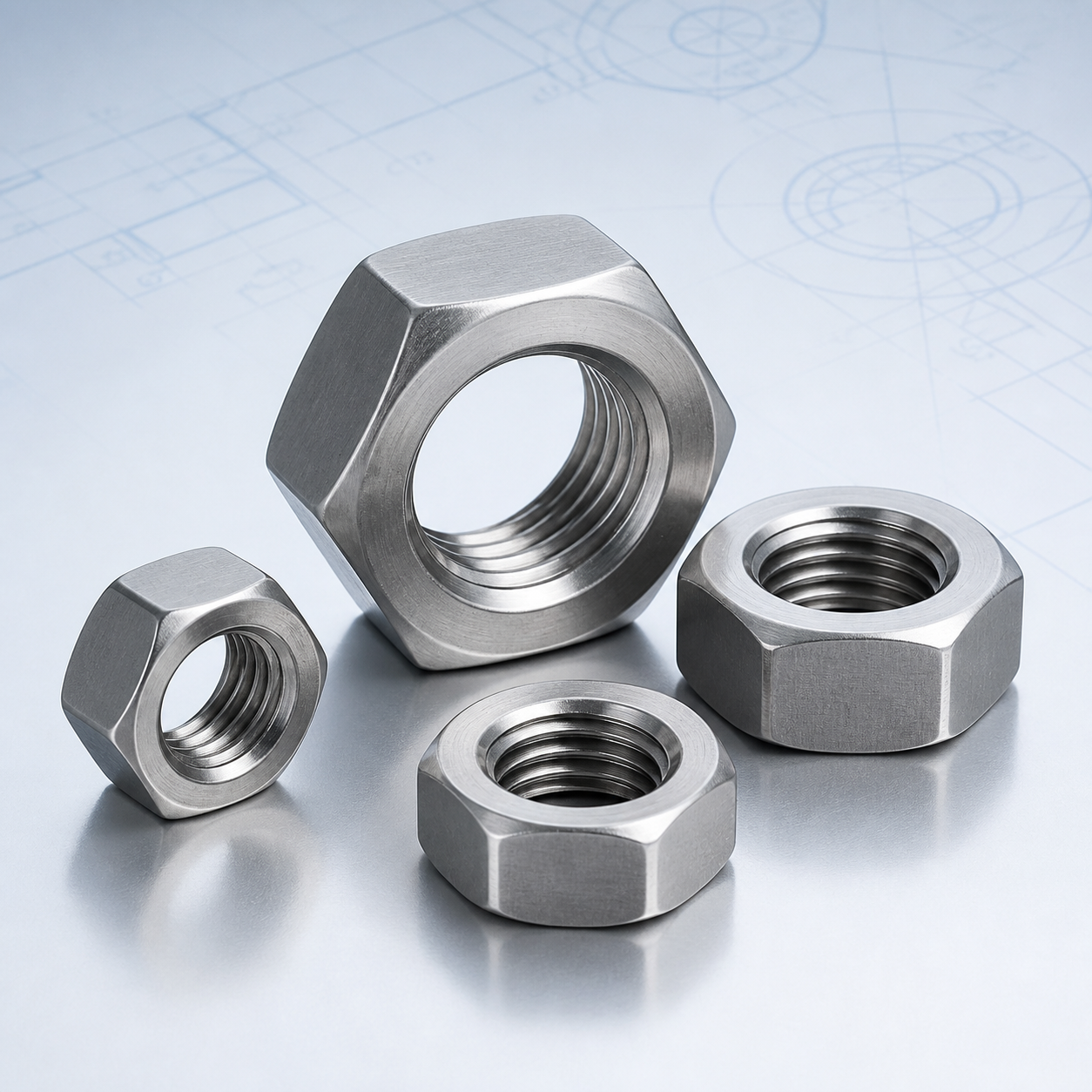 Stainless steel hex nuts