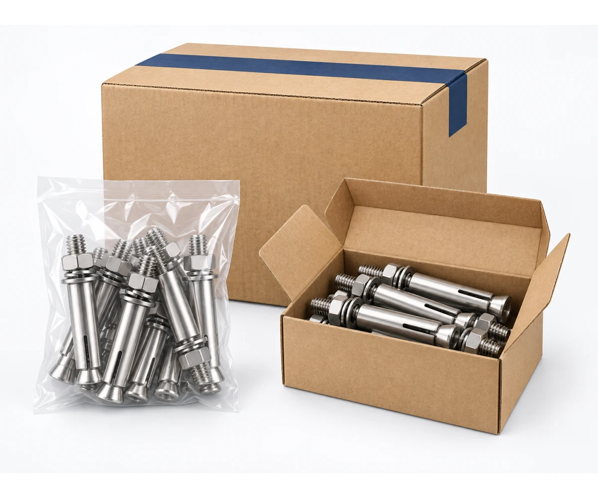 304 Stainless Steel Sleeve Expansion Anchor packaging illustration