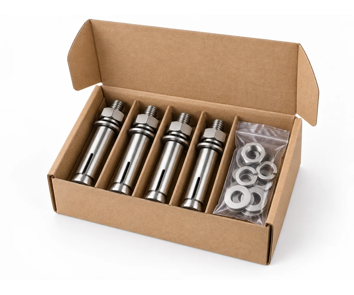 304 Stainless Steel Sleeve Expansion Anchor packaging illustration