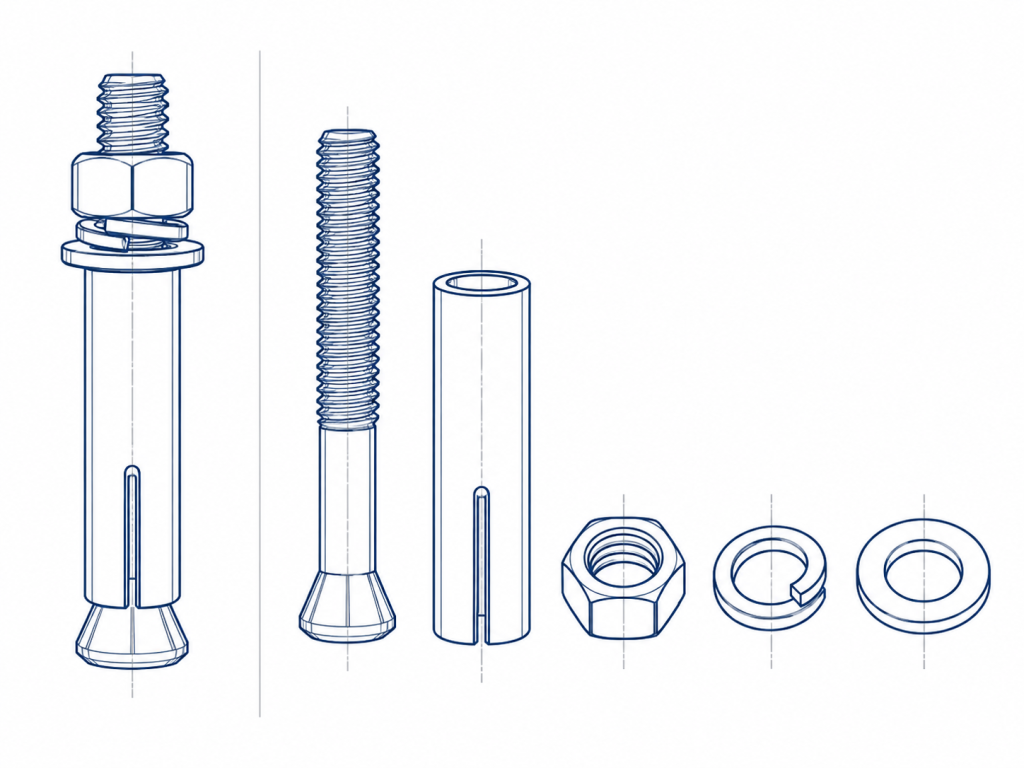304 Stainless Steel Sleeve Expansion Anchor technical drawing