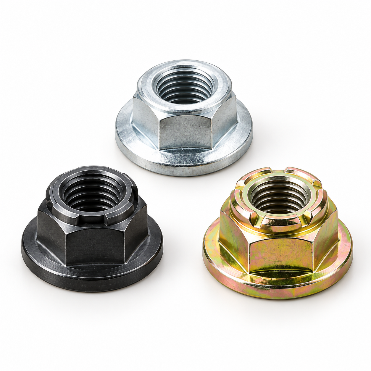 Flange, locking and special nuts