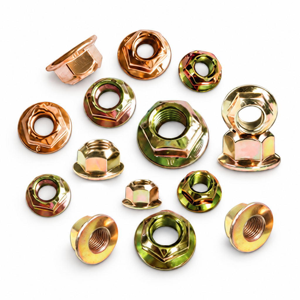Three-Point Crimp Self-Locking Flange Nut